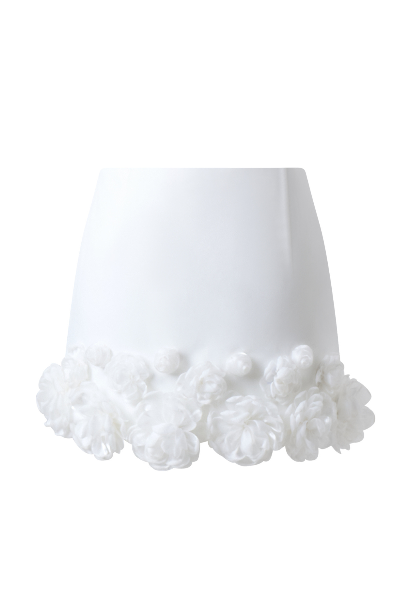 BLOSSOM Pom Pom Mini Skirt in White