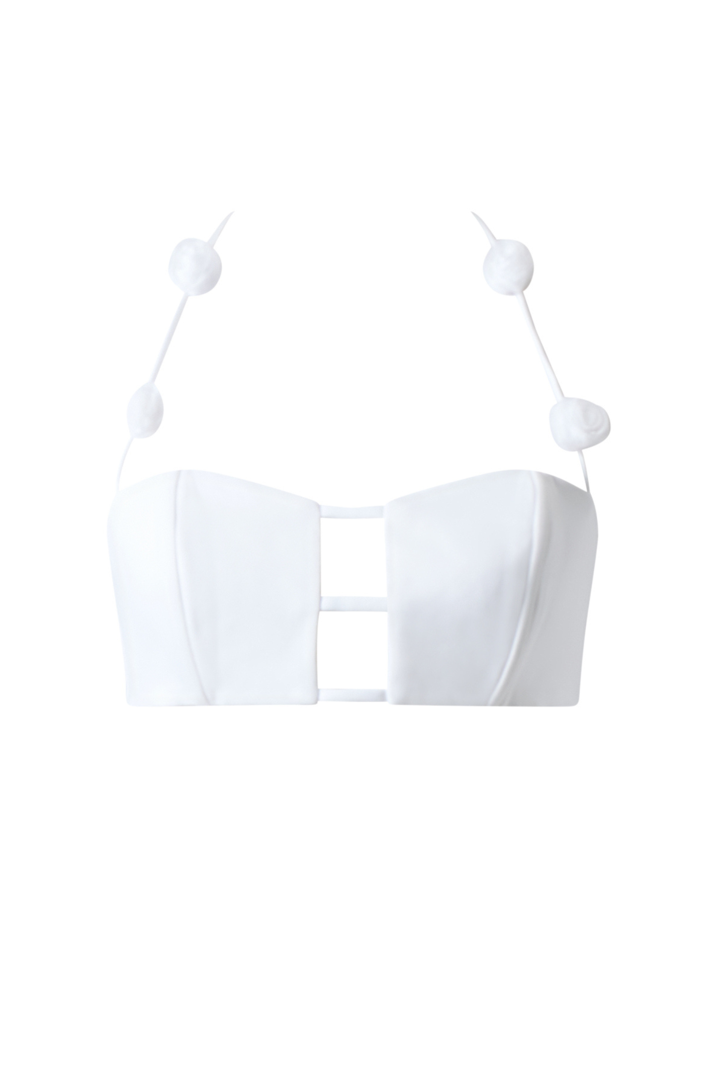 BLOSSOM Pom Pom Tube Top in White