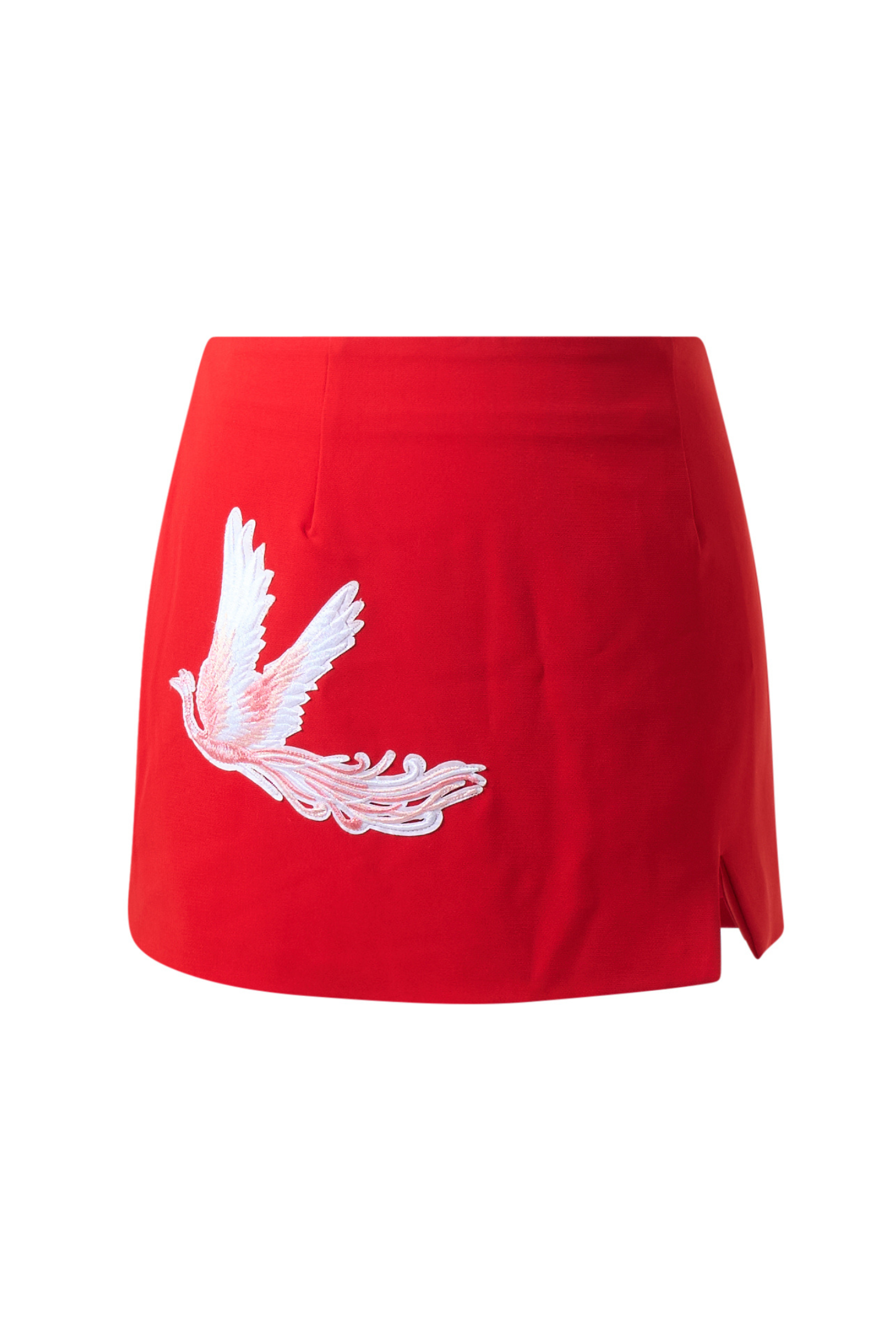 CAMILLA Front Slit Mini Skirt in Red