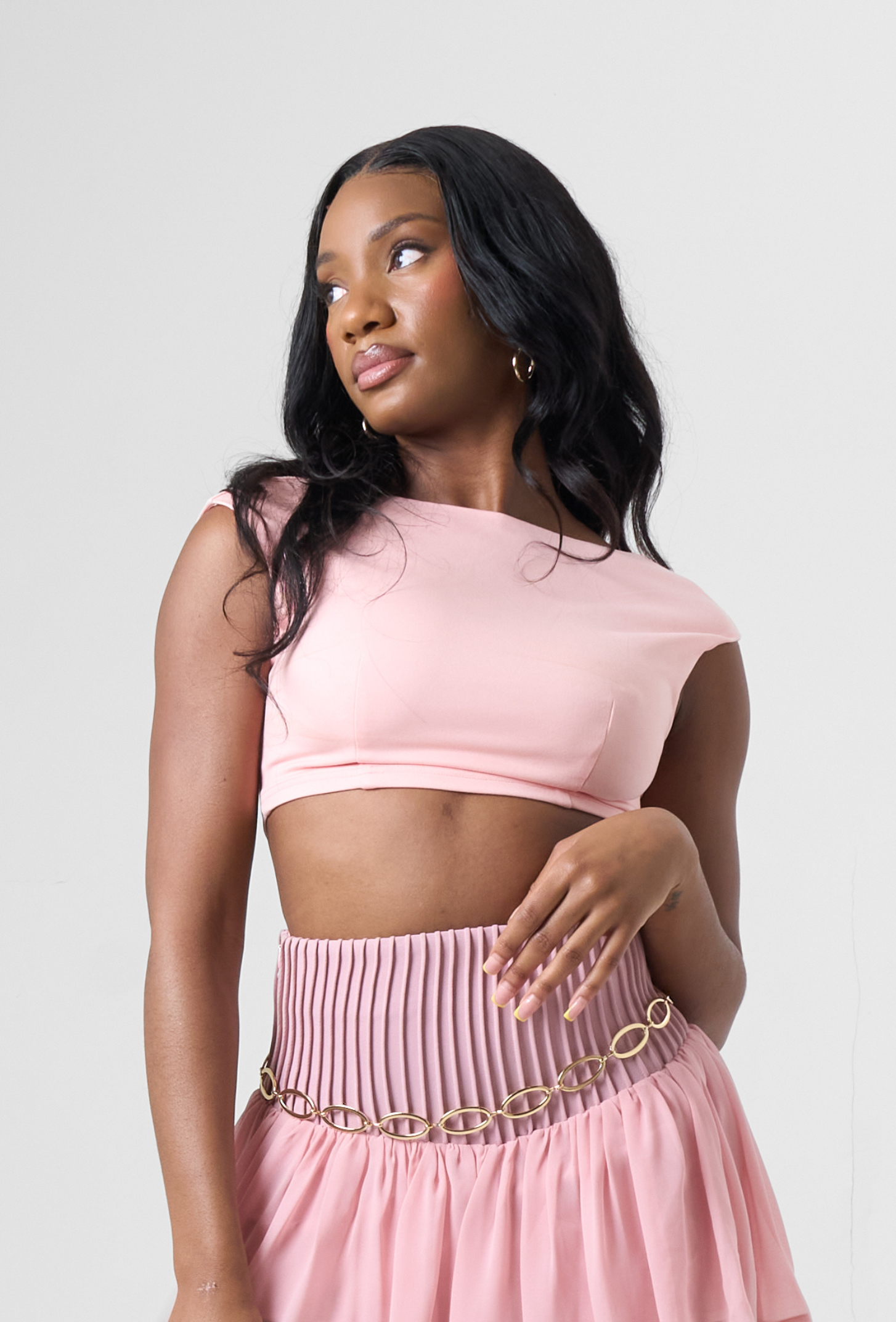 Open-back Crop Top in Pink