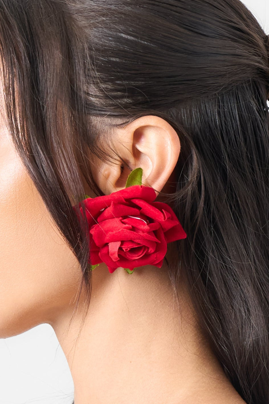 Rose Earring in Red