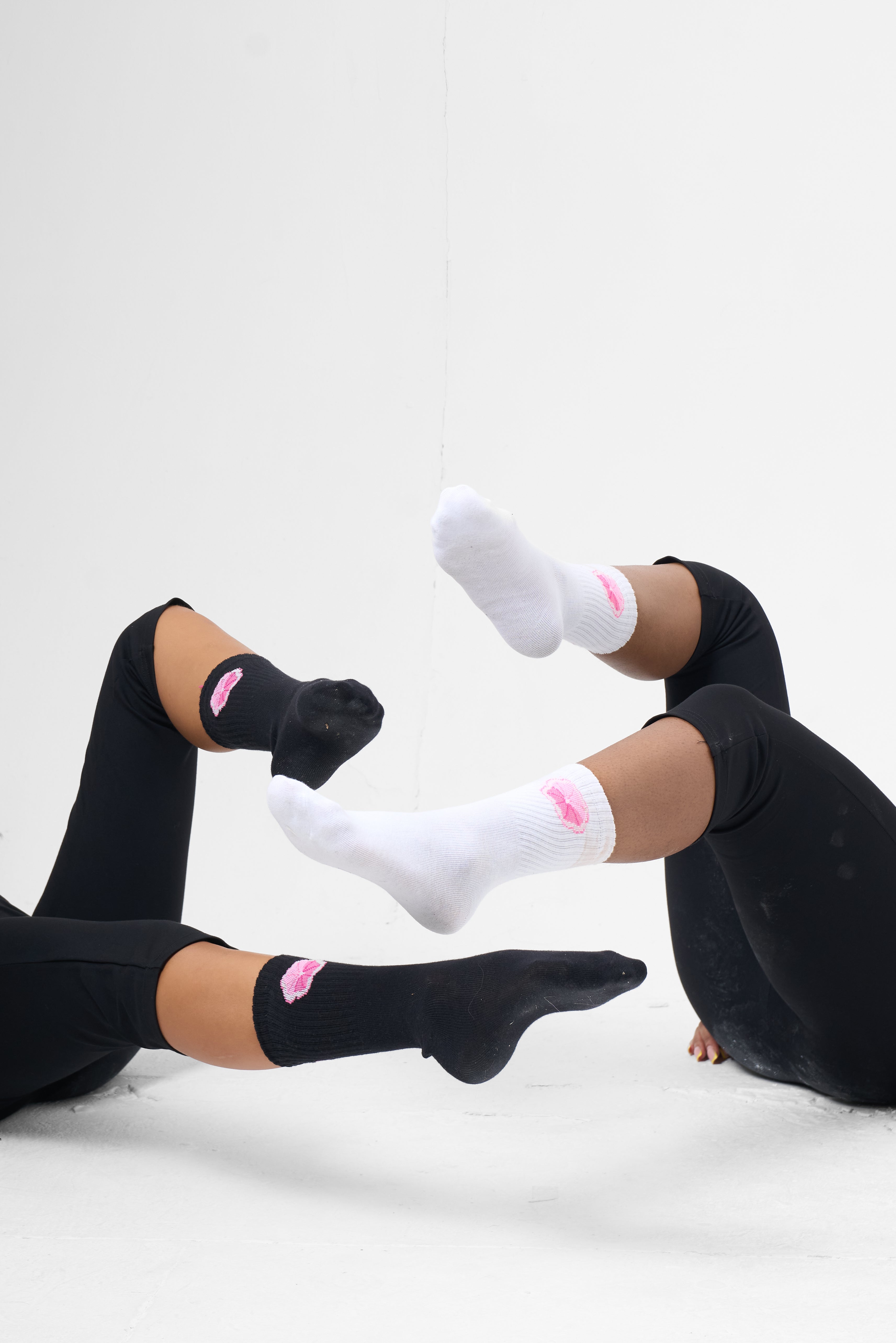 Embroidered Socks in Black