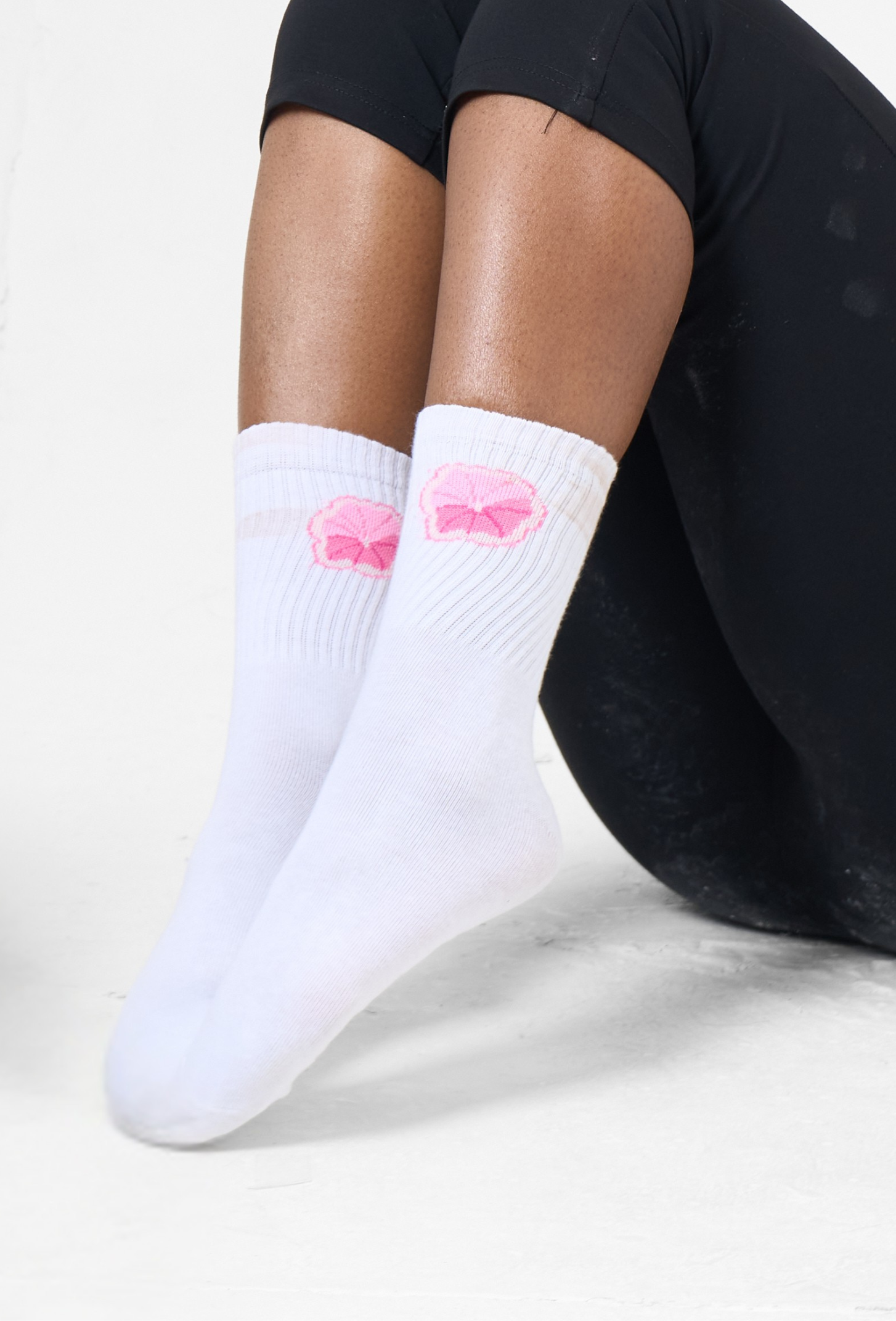 Embroidered Socks in White