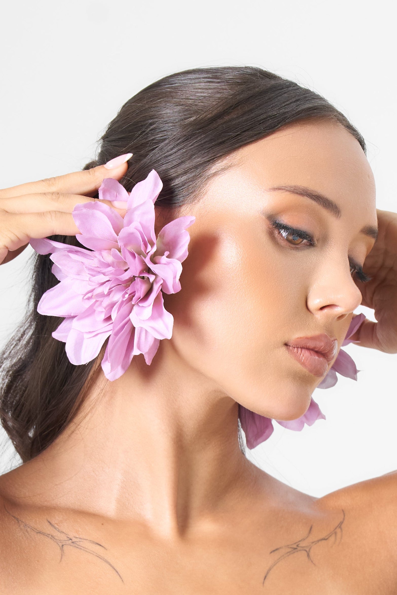Full Blossom Earring in Purple