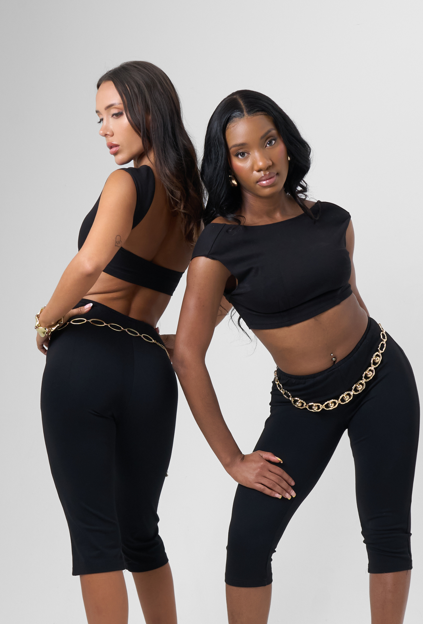 Open-back Crop Top in Black