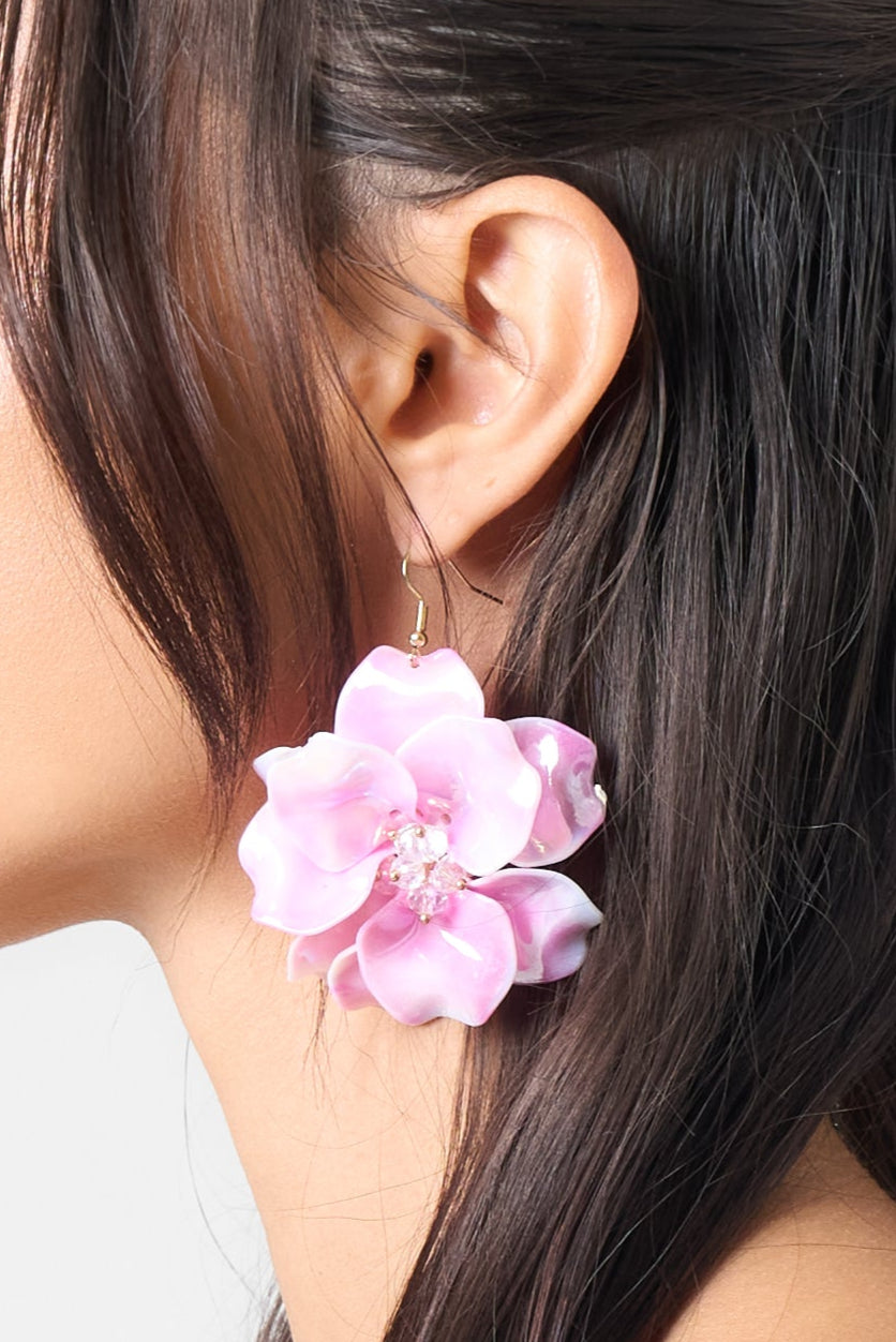 Plum Blossom Pink Dangling Earring