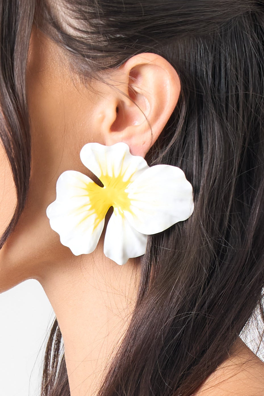 Plumeria Earring in Yellow