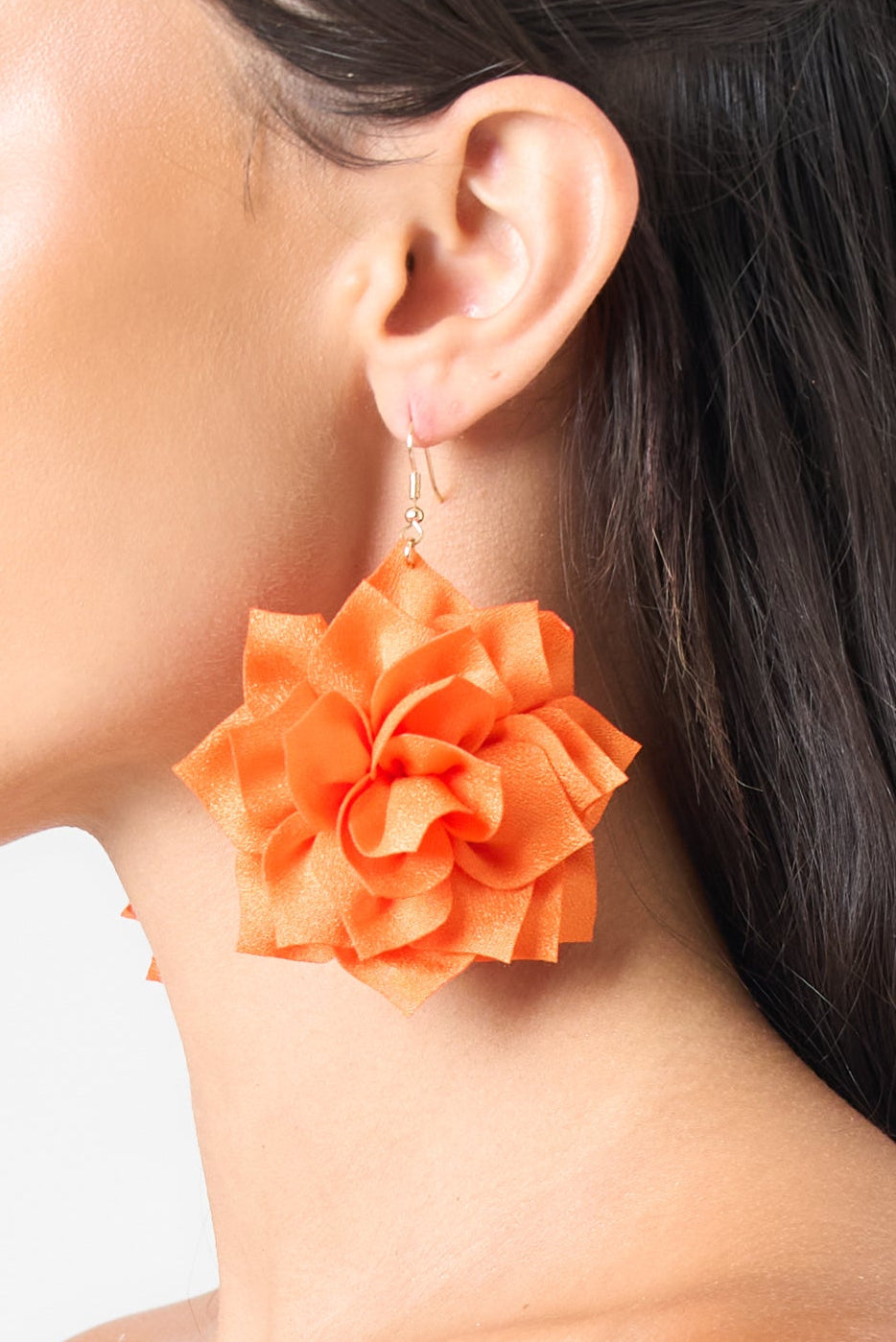 Rose Dangling Earring in Orange