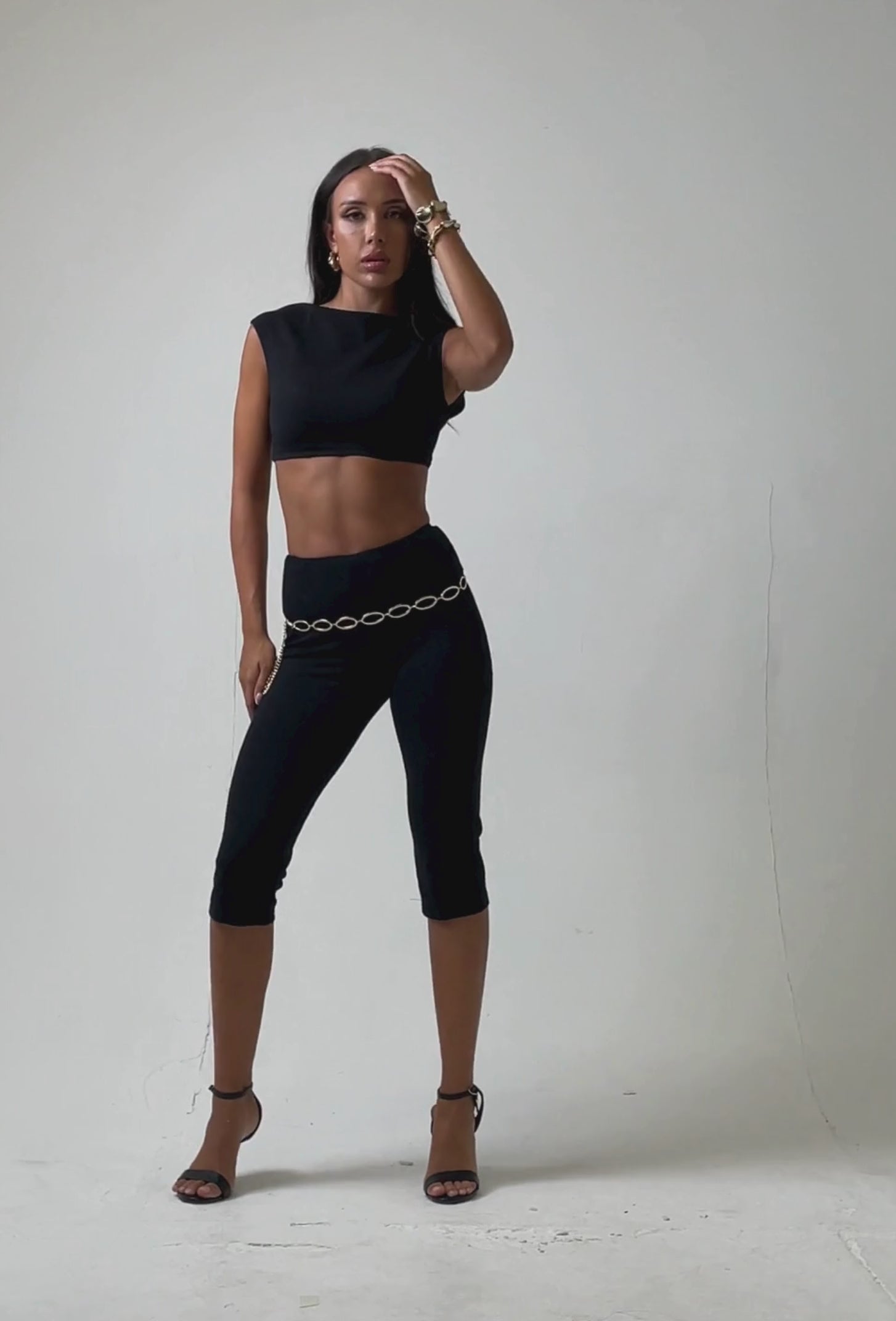 Open-back Crop Top in Black